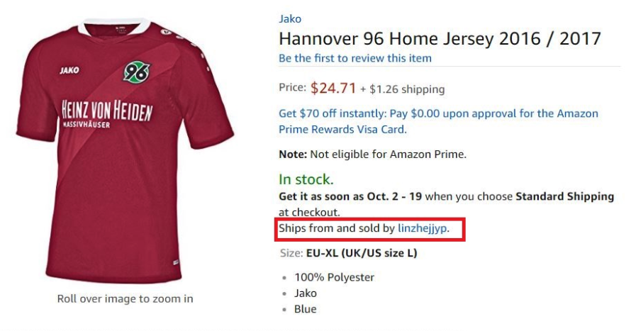 Example of 3P Amazon Seller