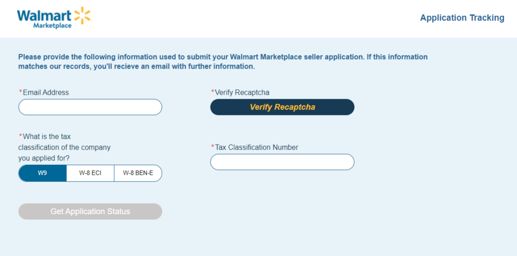 walmart seller application status