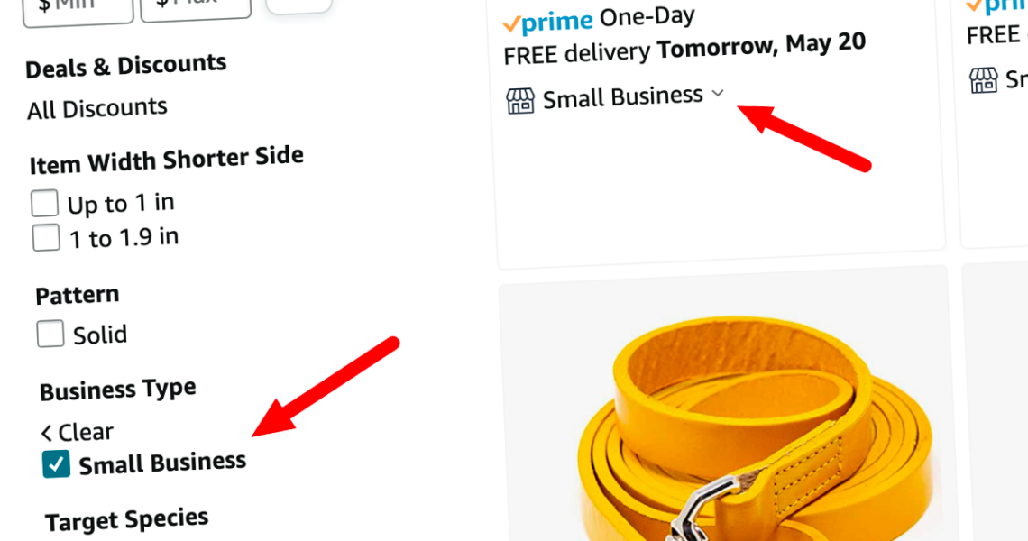 Find Small Business Products on Amazon with the New Badge