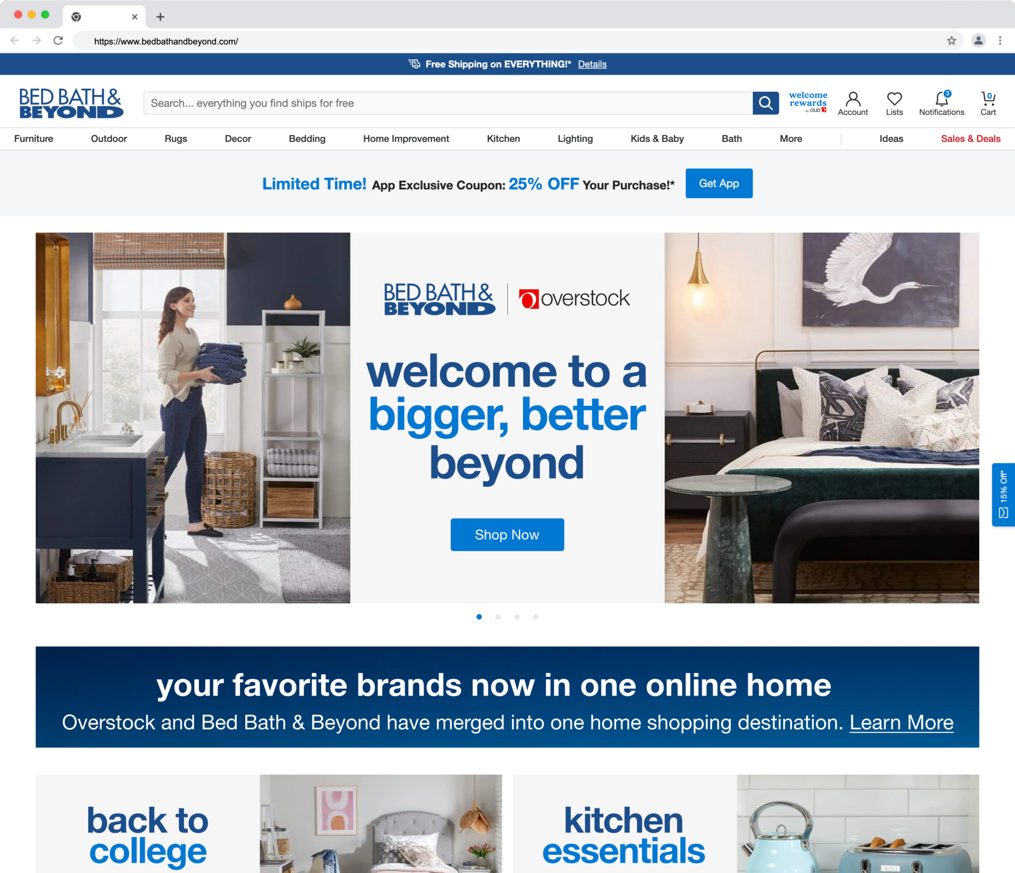 Overstock Officially Rebrands as Bed Bath & Beyond