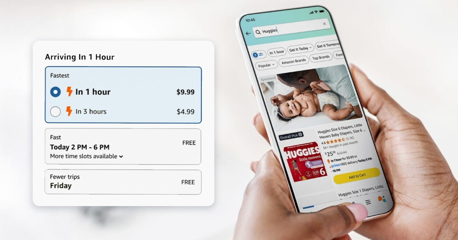 Amazon introduces 1-hour and 3-hour delivery options