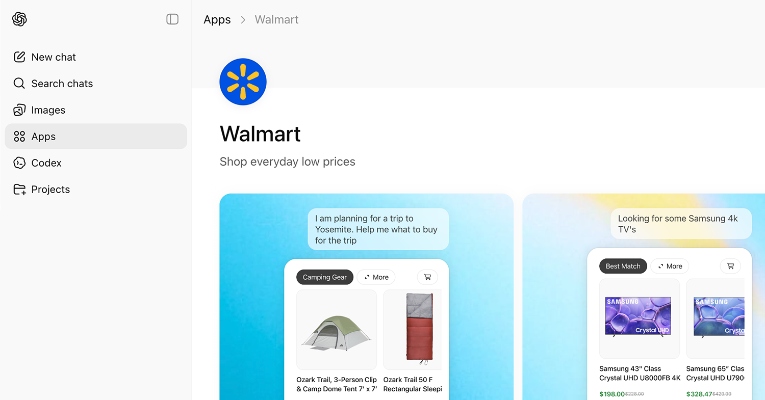 Walmart Launches ChatGPT App for Shopping