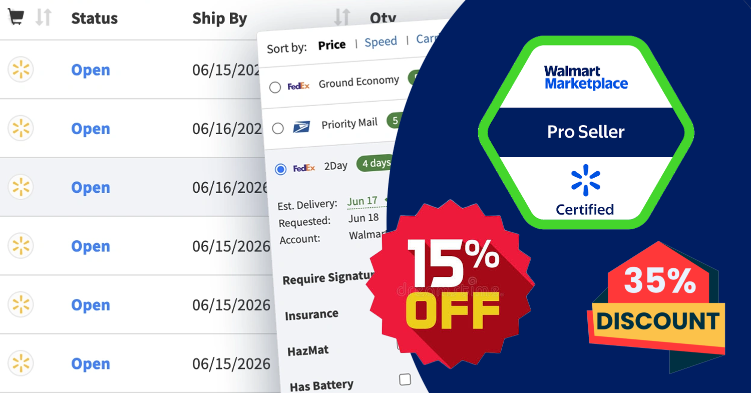 Walmart Expands Ship with Walmart Discounts: Up to 35% Off 2-Day Labels